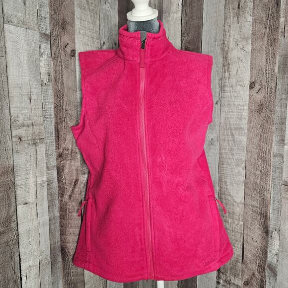 Cabela's Pink Fleece Full Vest Zip Pockets Turtleneck Women's size Large Gift - Picture 1 of 6